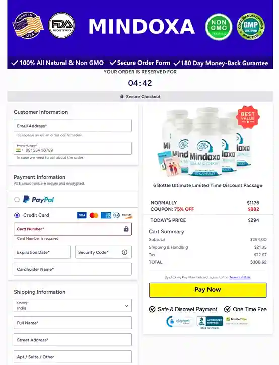 Mindoxa Order Page